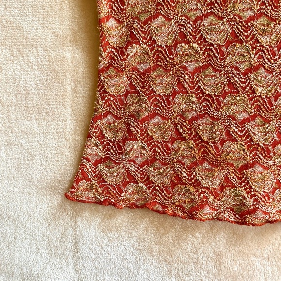 Vintage Y2K Forever21 Orange Patterned Top - Picture 4 of 4